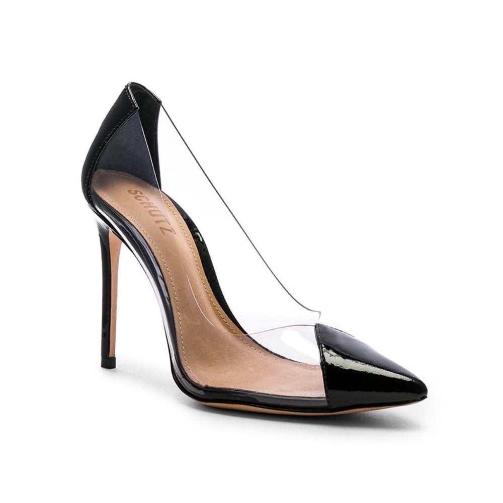 SCHUTZ Black and Clear Heels